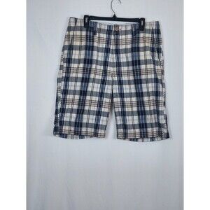 Nautica Jeans N Co. Mens Plaid Shorts Size 33 Blue/Tan